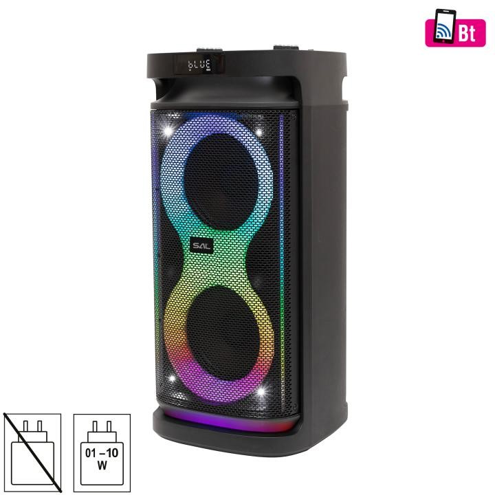 Boxa party, subwoofer dublu, bass-reflex, 80W, indicator LED, Karaoke, MP3, FM, AUX, telecomanda - imagine 7